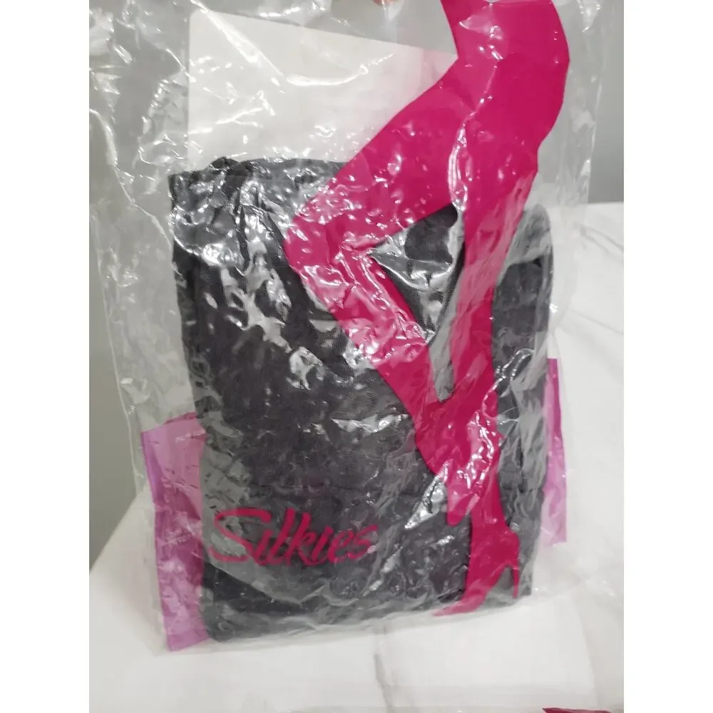 NEW‎ 3 PACKS / 6 PAIR - Silkies Control Top Panty Hose SMALL OFF BLACK